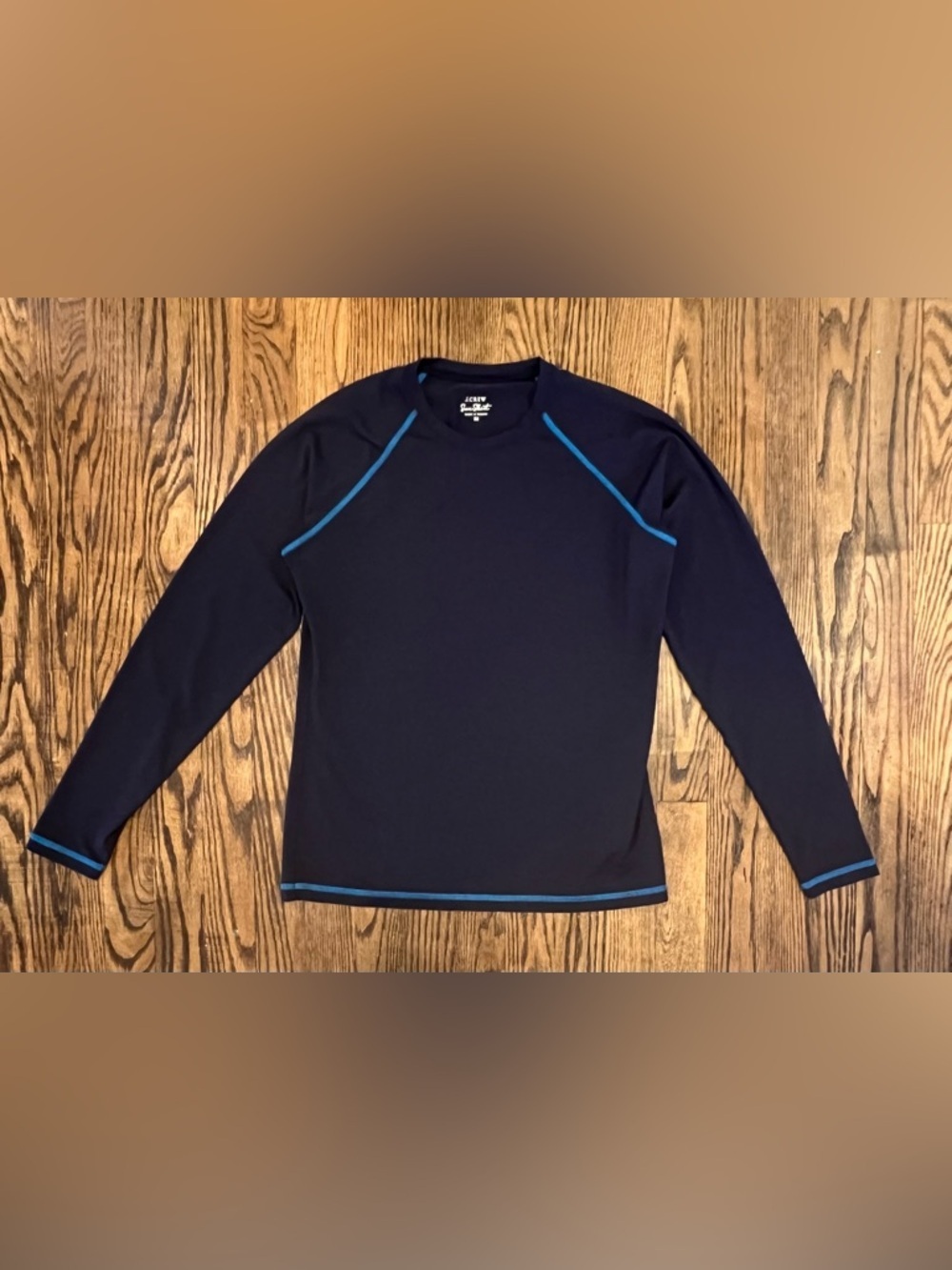 J. Crew Long Sleeve Women’s Swim Top - Navy with Blue Trim